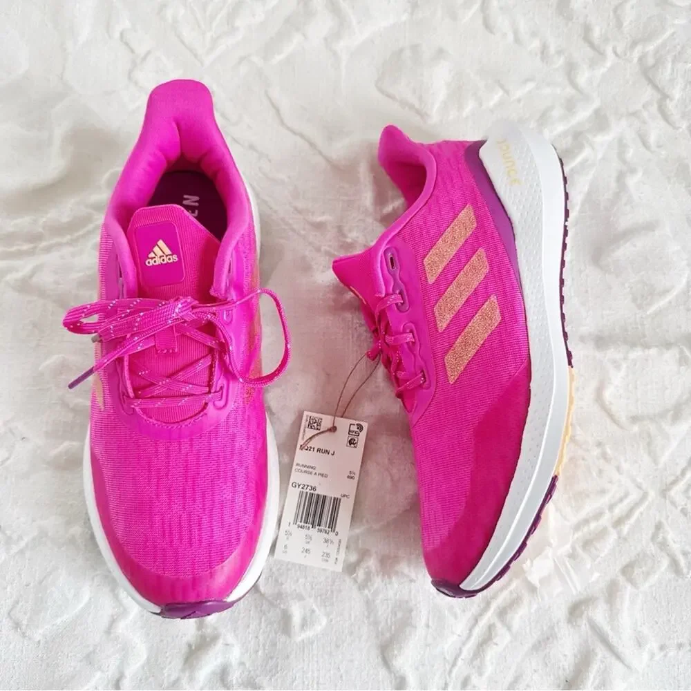 adidas Girl's EQ21 Run (Big Kid) Shock Pink/Acid Orange/Sonic Fuchsia 6